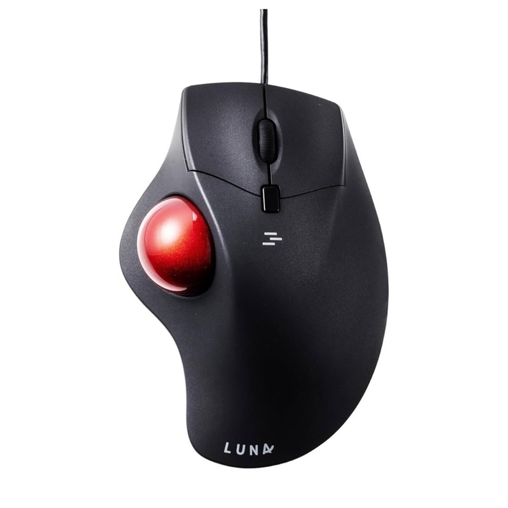 SANWA Japan Luna Wired Ergonomic Trackball Mouse